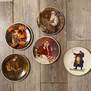 The Bradford Exchange Knowles Norman Rockwell Christmas Collectable Plates